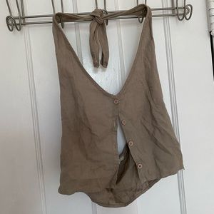 Button up halter tank brandy Melville